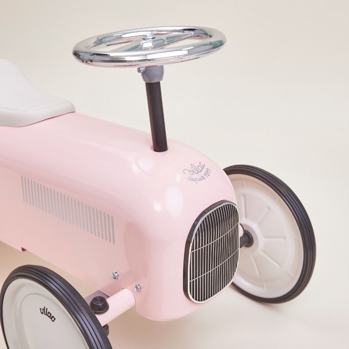 Personalised Vintage Style Ride On Car for Kids Pink 