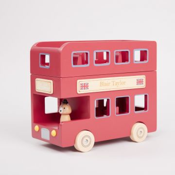 Personalised Little London Bus Wooden Toy
