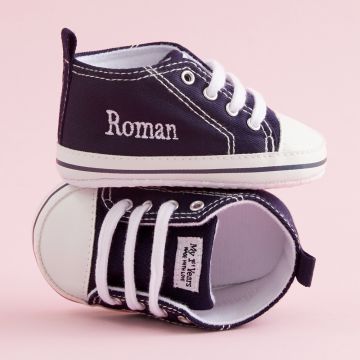 Personalised Navy Blue High Tops Trainers