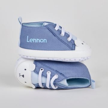 Trainers  Personalised Blue Bear High Top 