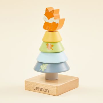 Personalised Wooden Fox Stacker Toy