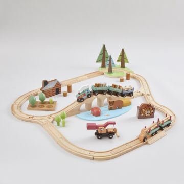 Personalised Tenderleaf Wild Pines Wooden Toy Train Set