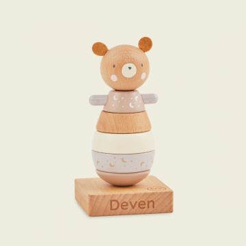 Personalised Wooden Bear Stacker Toy