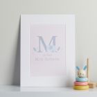 Personalised Pink Elephant Children's Room Print Mount Board Only