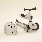 Personalised Scoot and Ride Grey Highway Kick 1 Scooter & Helmet Gift Set