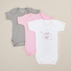 Personalised Pack of 3 Bodysuits with Pink Little Dot Design