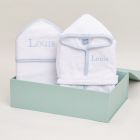 Personalised Blue Luxury Splash & Snuggle Gift Set