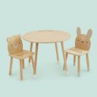 Personalised Wooden Table and Two Chairs Set