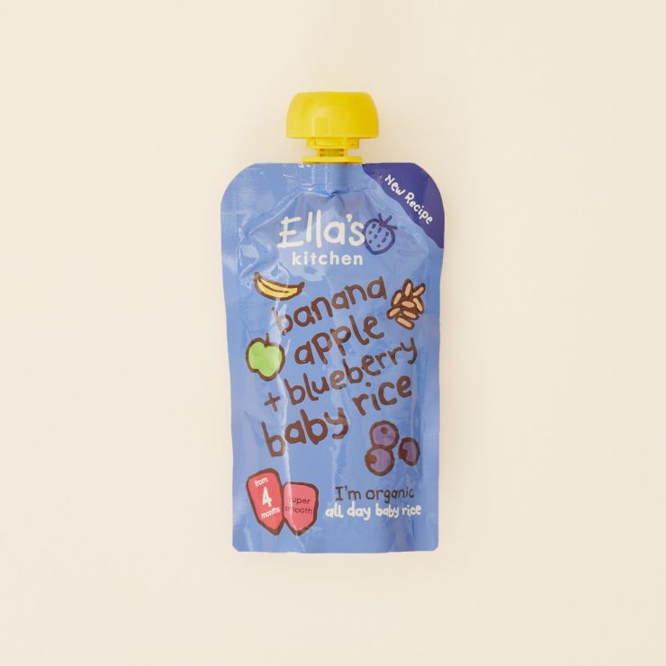 Ella's Kitchen Organic Bananas & Blueberries Baby Rice Pouch 120g (4m+)