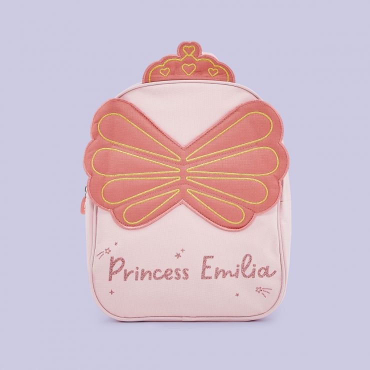 Personalised Pink Fairy Princess Medium Backpack