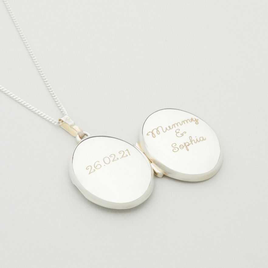 Personalised Sterling Silver Locket Necklace