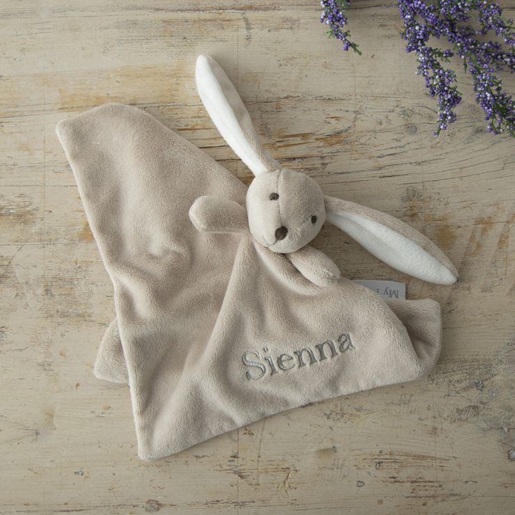 Personalised Taupe Bunny Comforter