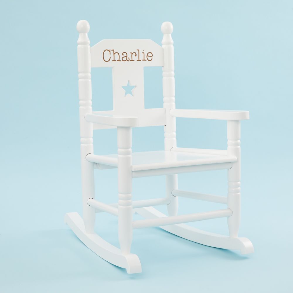 Personalised White Star Children's Rocking Chair 