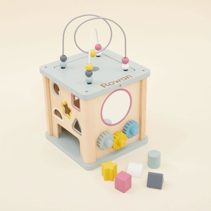Personalised Bigjigs Wooden Activity Cube Toy