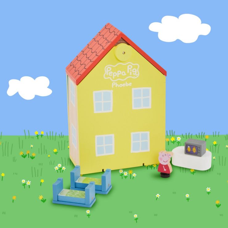 Personalised Peppa Pig Wooden Family Home Toy