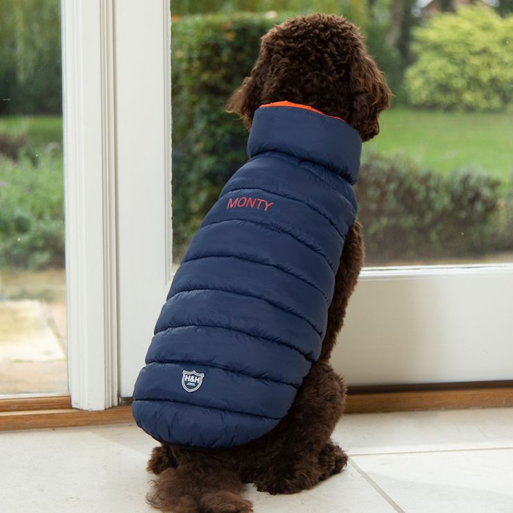 Personalised Reversible Dog Puffer Jacket - Model