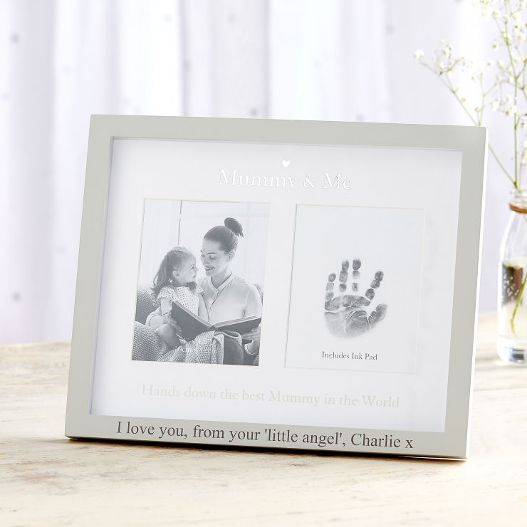 Personalised 'Mummy & Me' Photo and Ink Print Frame