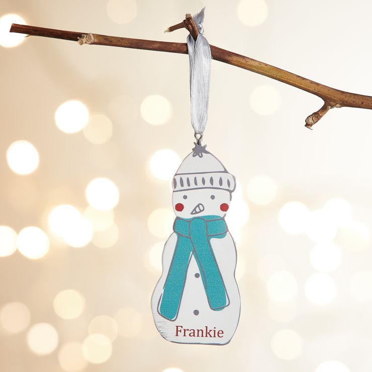Personalised Wooden Snowman Decoration