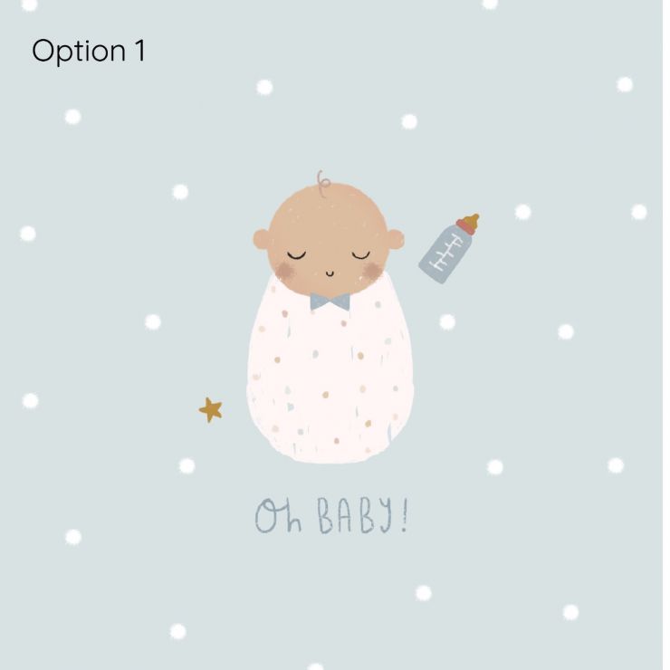 Personalised Blue New Baby Greetings Card