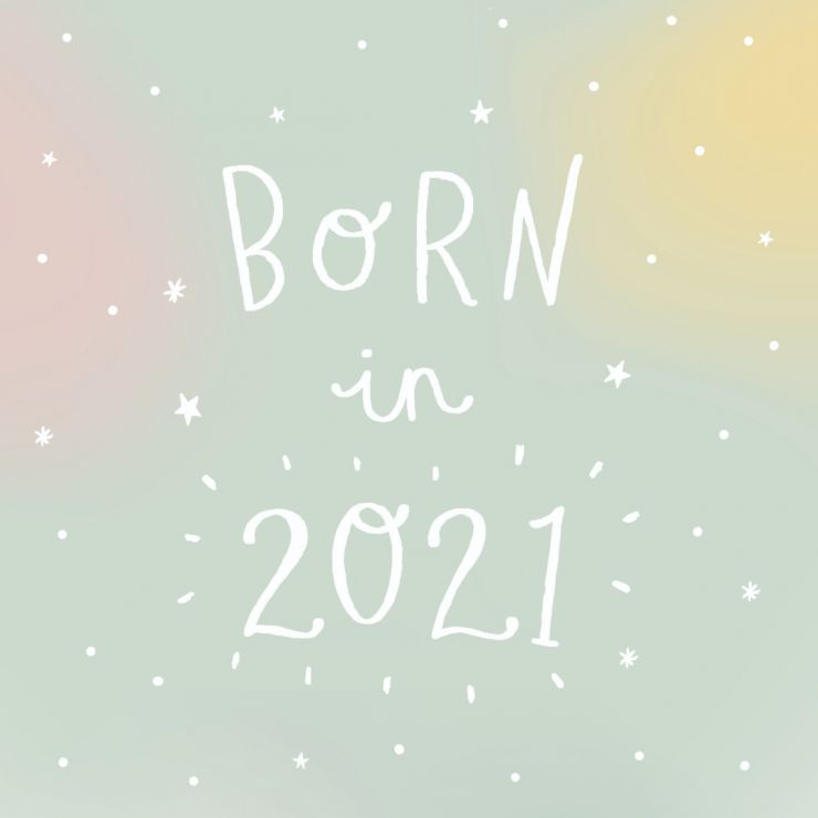 Personalised Born in 2021 Greetings Card