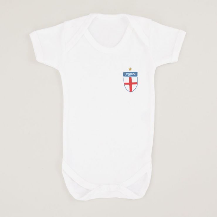 Personalised England Football White Bodysuit