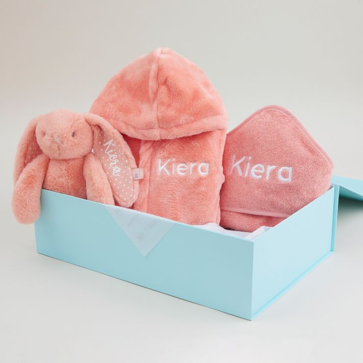 Personalised Coral Splash, Snuggle & Cuddle Gift Set