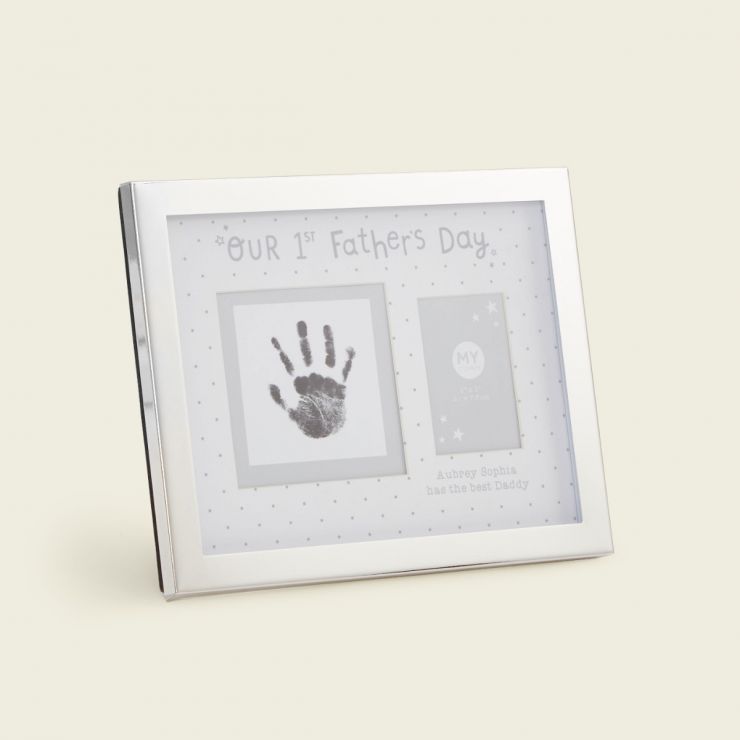 Personalised Our 1st Fathers Day Hand Print Photo Frame