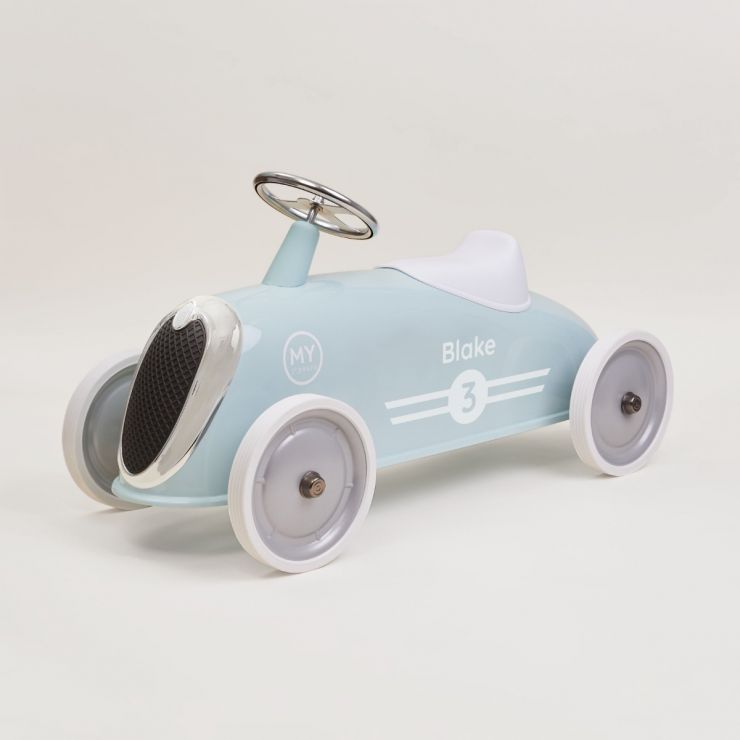 NO. 3 Personalised 3rd Birthday Blue Ride on Toy