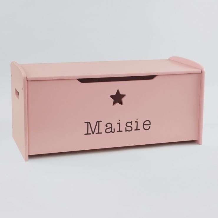 Personalised Large Pink Star Design Toy Box