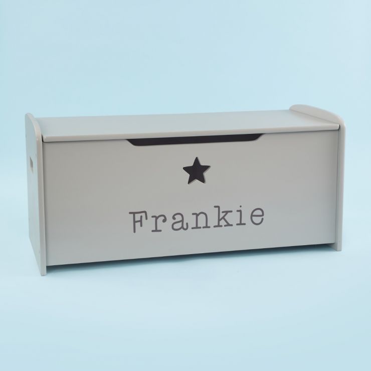 Personalised Large Grey Star Design Toy Box