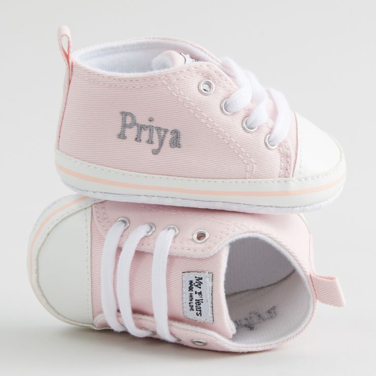 Personalised Pink High Tops Trainers