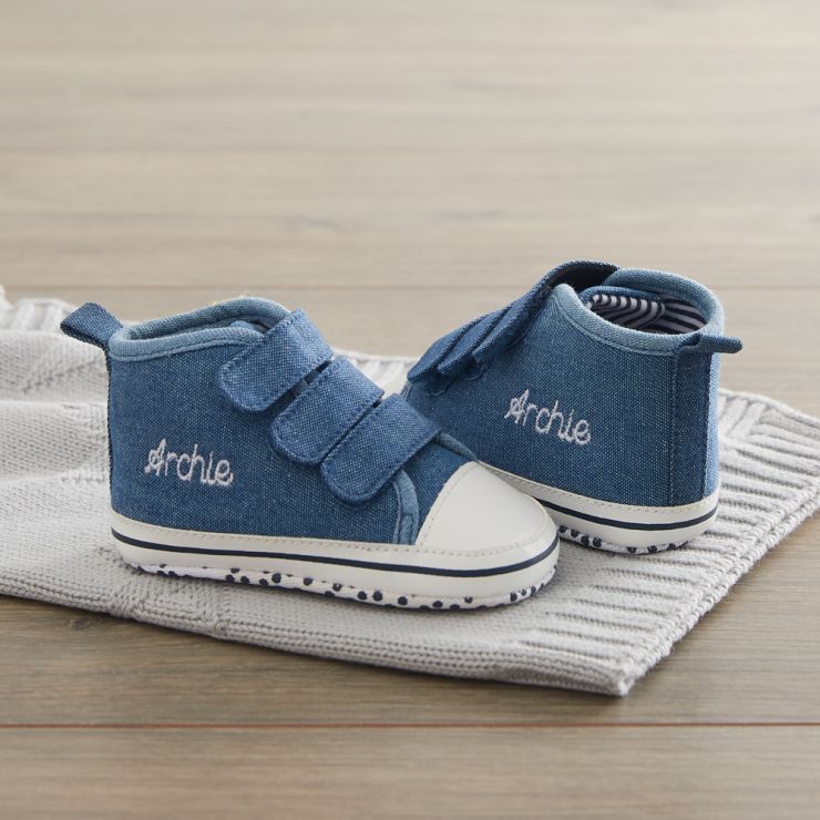 Personalised Chambray High Top Trainers 