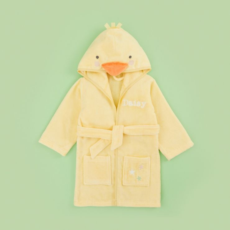Personalised Yellow Little Duckling Towelling Dressing Gown