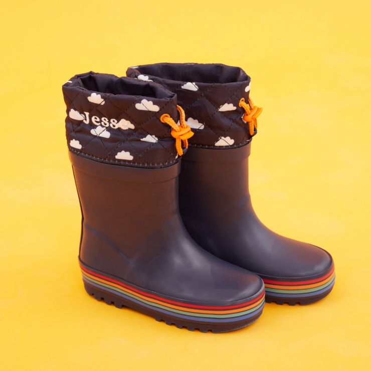 Personalised Navy Blue Welly Boots