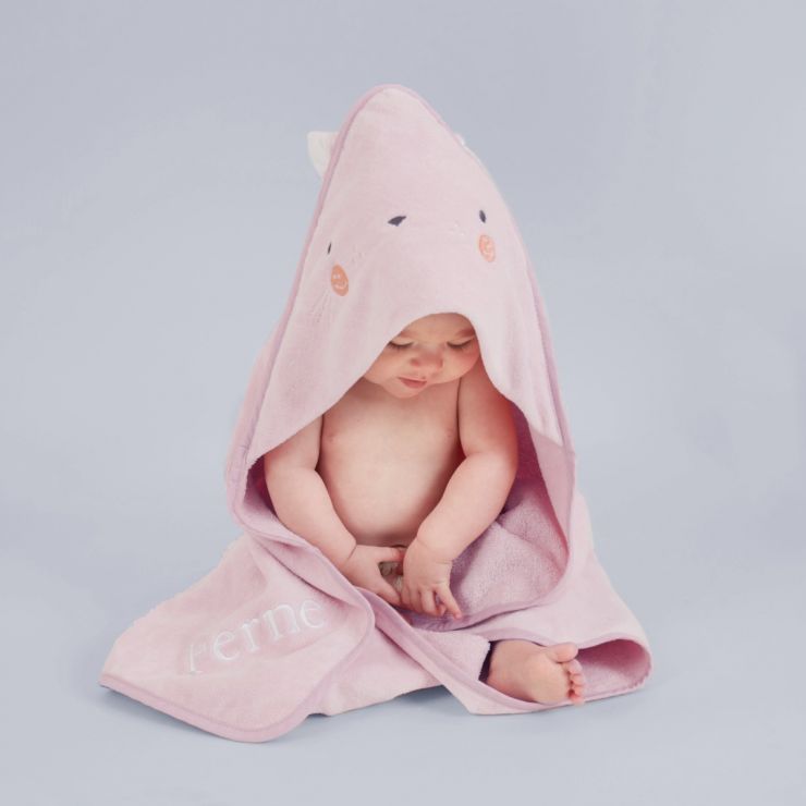 Personalised Pink Bunny Hooded Towel