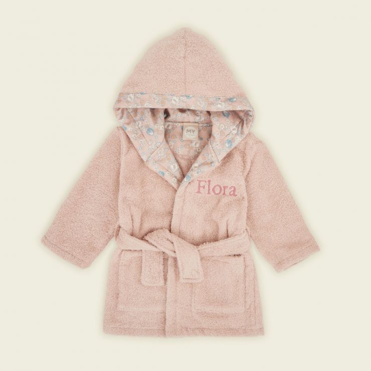 Personalised Pink Ditsy Dressing Gown