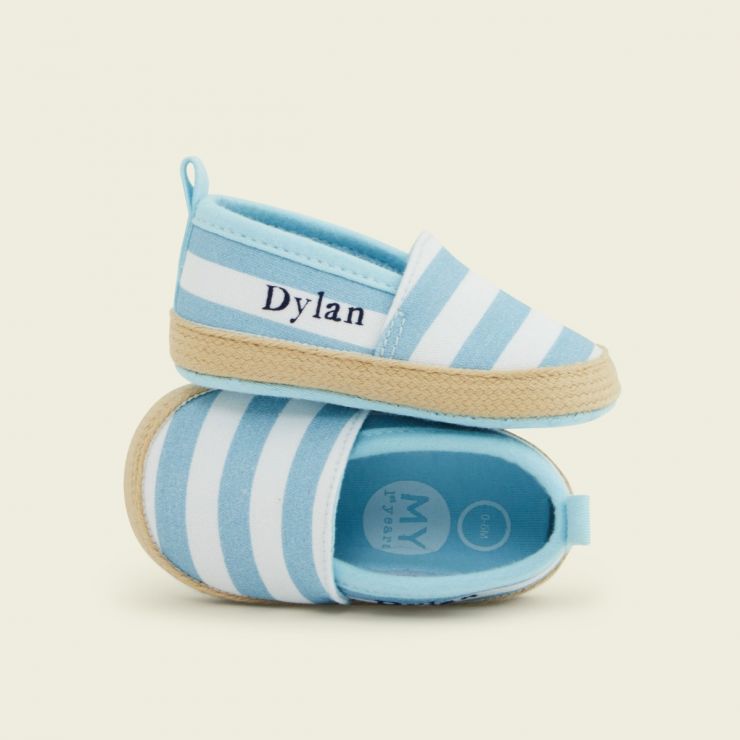Personalised Blue Striped Espadrille Shoes
