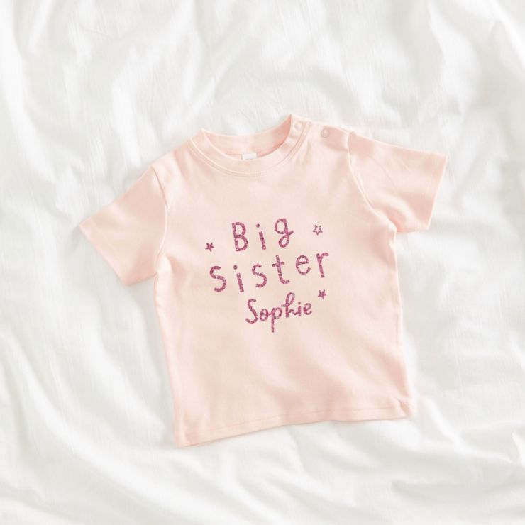 Personalised Pink Big Sister T-Shirt