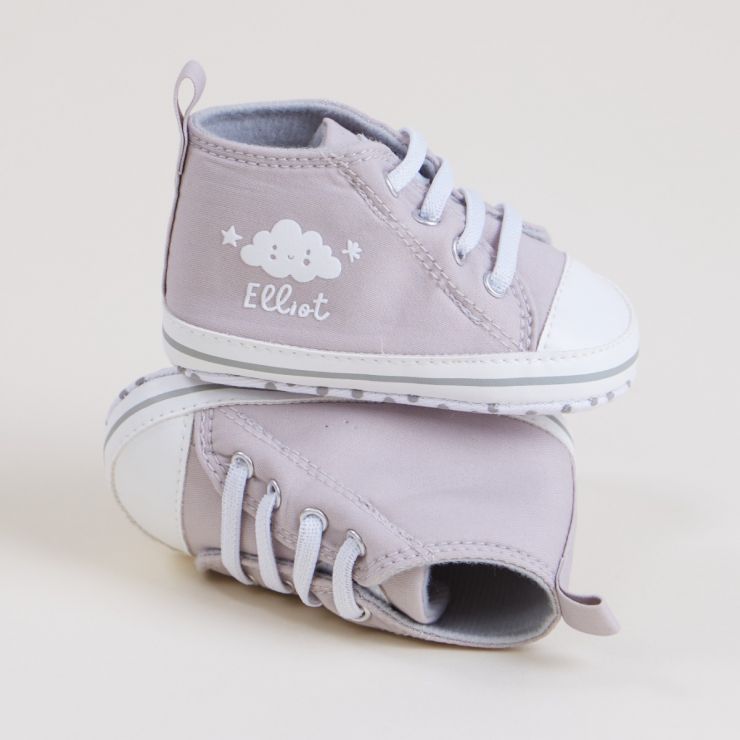 Personalised Cloud Design Baby High Top Shoes