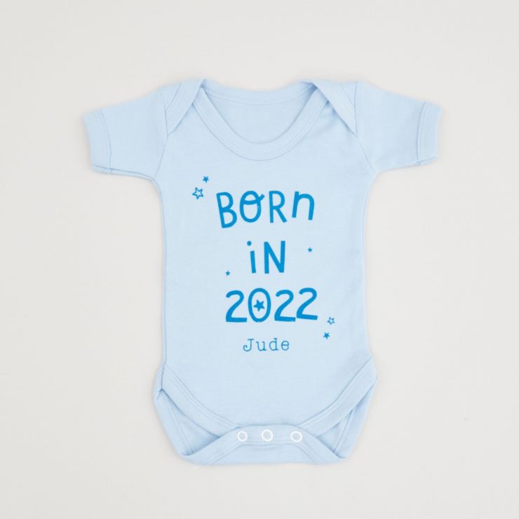Personalised Born in 2022 Blue Bodysuit