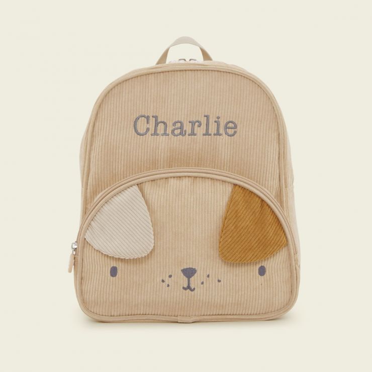 Personalised Cord Puppy Medium Backpack