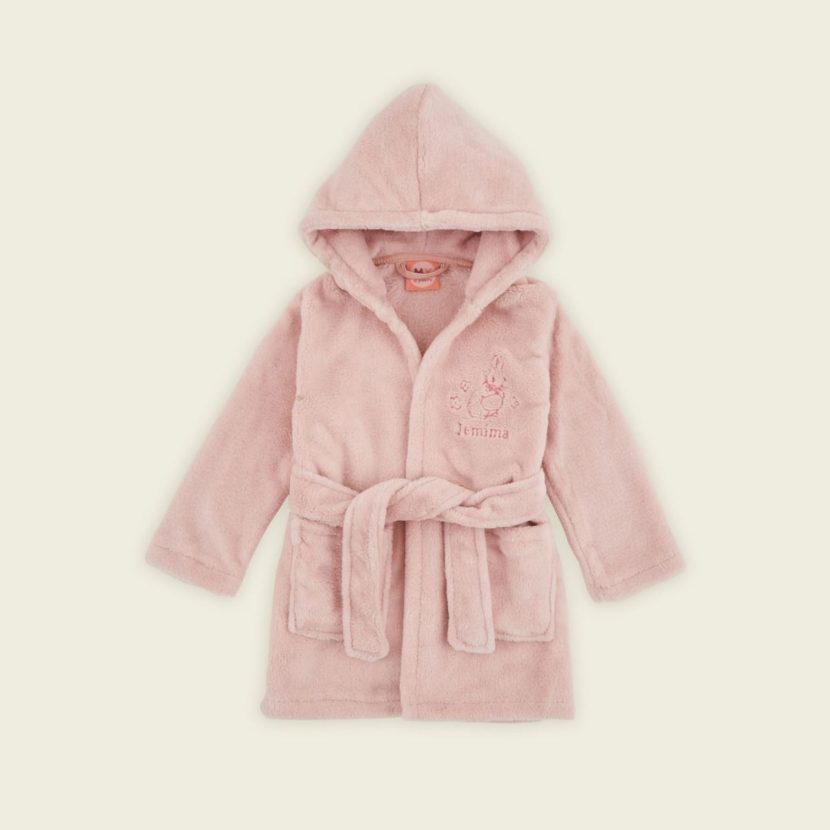 Personalised Pink Flopsy Bunny Hooded Fleece Robe