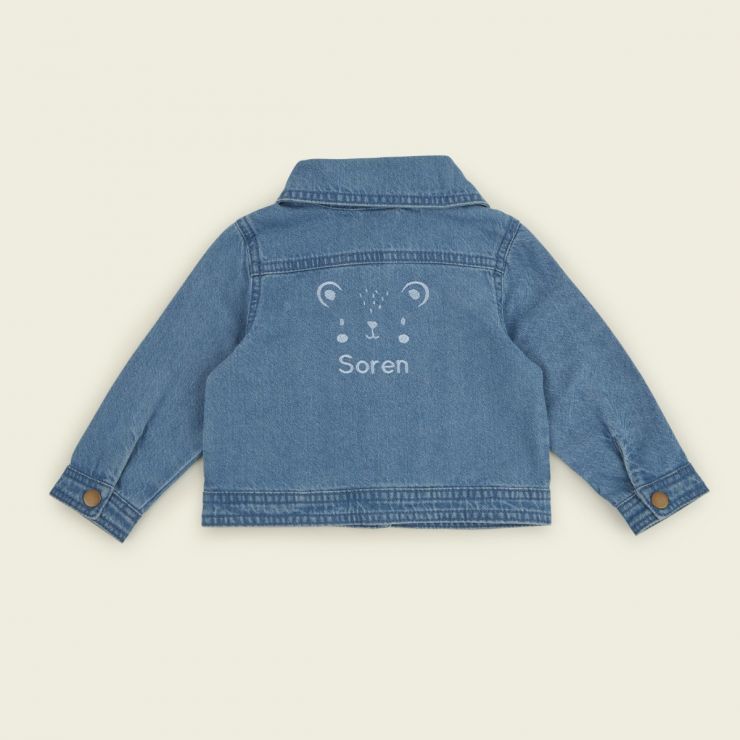Personalised Bear Design Children’s Denim Jacket
