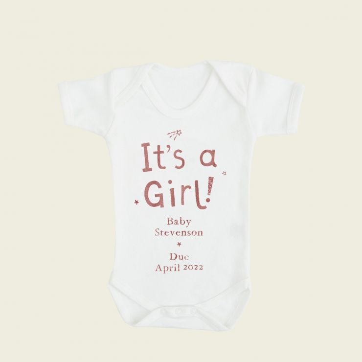 Personalised ‘It’s a Girl’ White Bodysuit