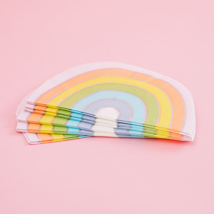 Ginger Ray Pastel and Iridescent Rainbow Party Napkins