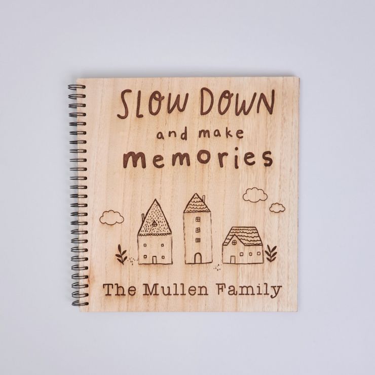 Personalised 'Make Memories' Wooden Scrapbook