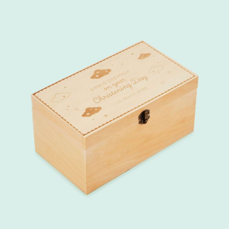 Personalised Wooden Christening Keepsake Box