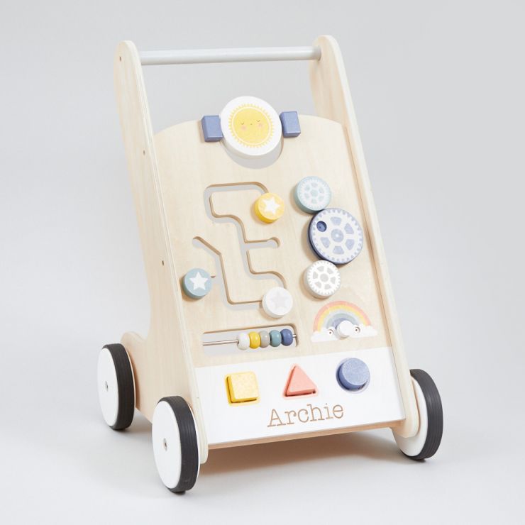Personalised Wooden Push Along Activity Walker