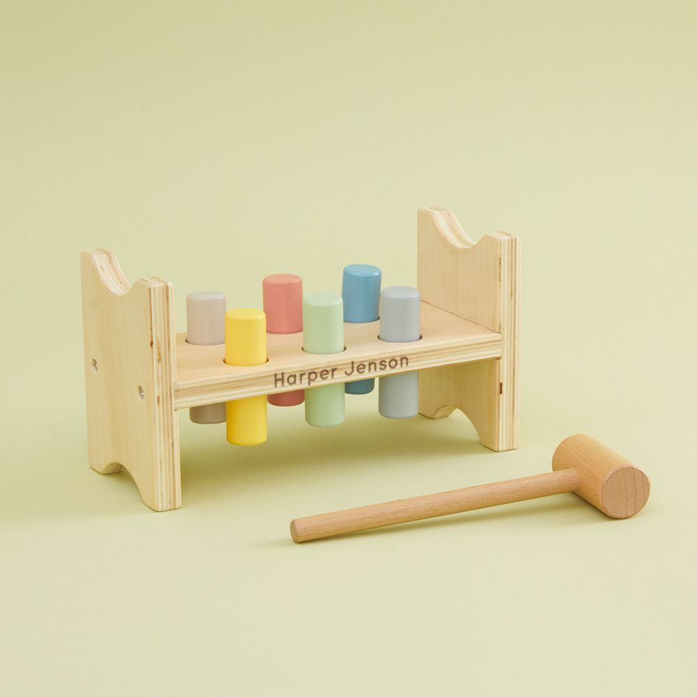 Personalised Wooden Hammer Bench Toy
