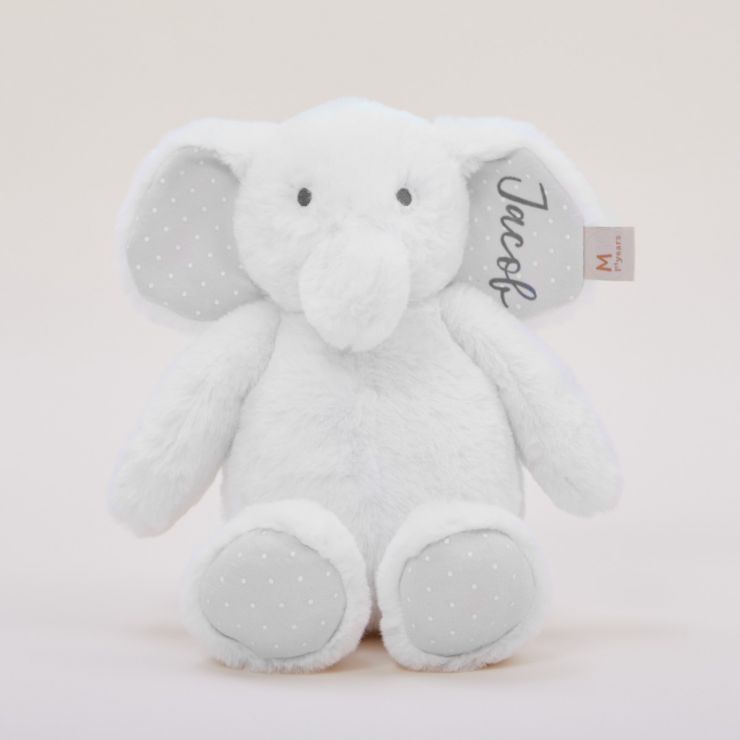 Personalised White Elephant Soft Toy